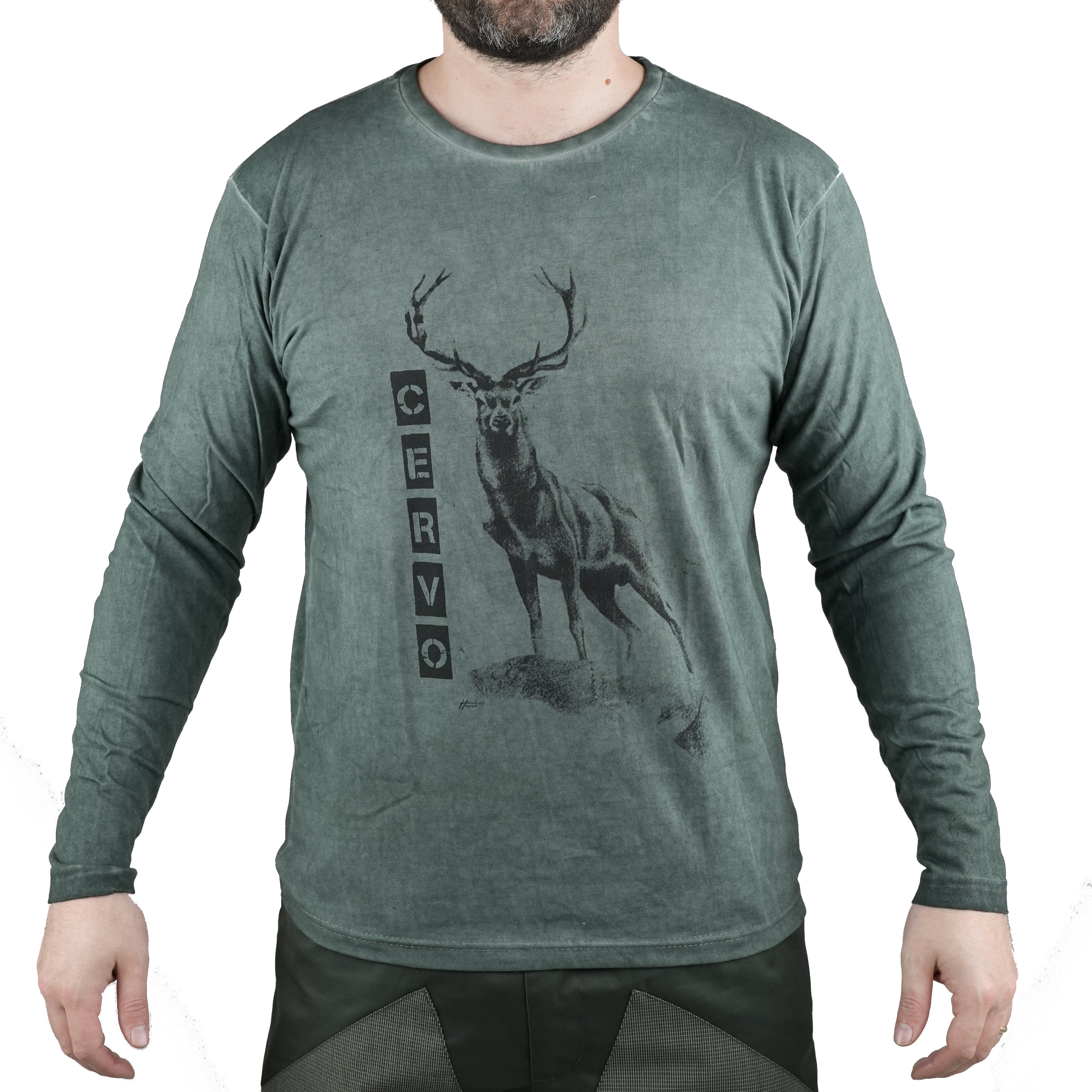 T-Shirt Da Caccia Personalizzabile Con Motivo Selvaggina - 100% Poliestere Traspirante, Kaki