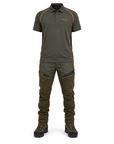 Completo da Caccia Masseria M73New + M75 - Polo + Pantalone Verde/Arancio Fluo