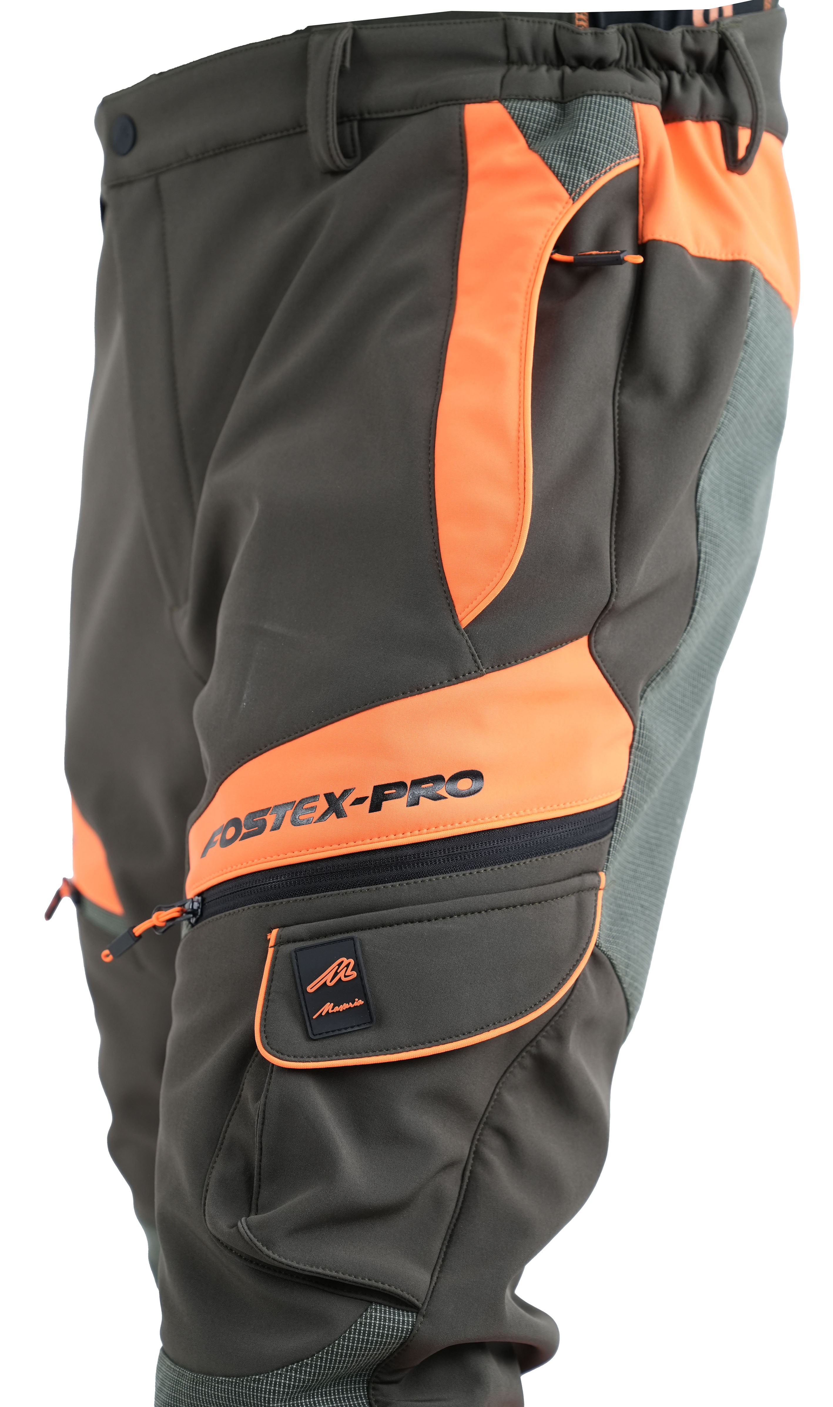 Pantalone Masseria SoftShell Cinghiale 57 Verde/Arancio Fluo