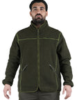 Giacca Masseria In Pile Zip Lunga 08 Verde/Arancio Fluo