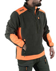 Pile Vient Mezza Zip Con Rinforzo New 12 Verde/Arancio