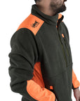 Pile Vient Mezza Zip Con Rinforzo New 12 Verde/Arancio