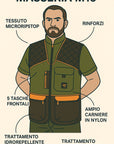 Gilet Masseria M16 Verde/Arancio Fluo