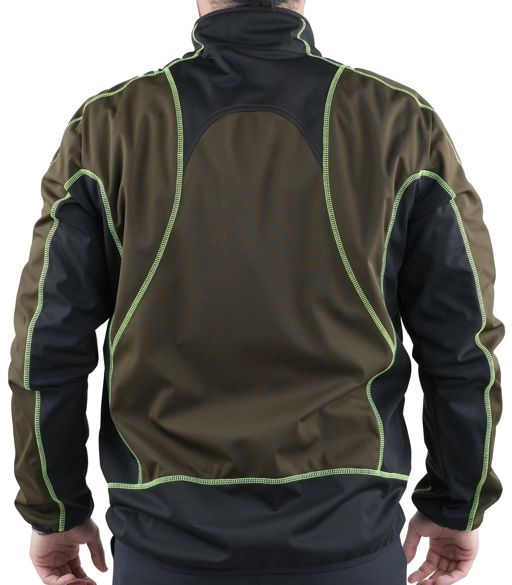 Giacca Masseria Outdoor Microshell Zip Intera 63 Verde Fluo