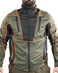 Giacca Masseria Outdoor Microshell Zip Intera 63 Verde/Arancio Fluo