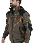 Giacca Masseria Caccia Softshell New 48 Verde/Arancio Fluo