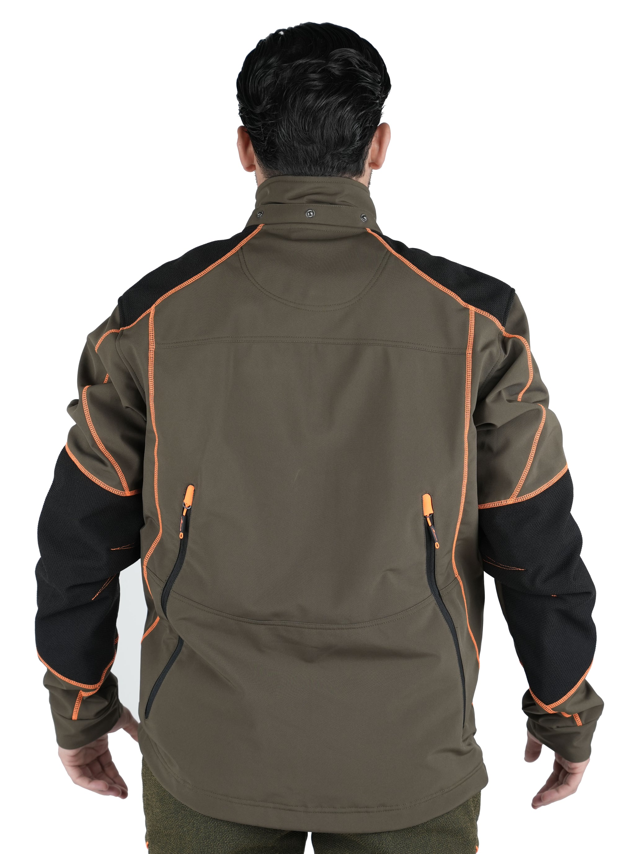 Giacca Masseria Caccia Softshell New 48 Verde/Arancio Fluo