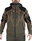 Giacca Masseria Caccia Softshell New 48 Verde/Arancio Fluo