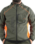 Giacca Masseria Outdoor Trekking 62 Verde/Arancio Fluo