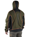 Giacca Masseria Microshell Zip Lunga New 63 Verde/Arancio Fluo