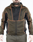 Giacca Masseria Microshell Zip Lunga New 63 Verde/Arancio Fluo