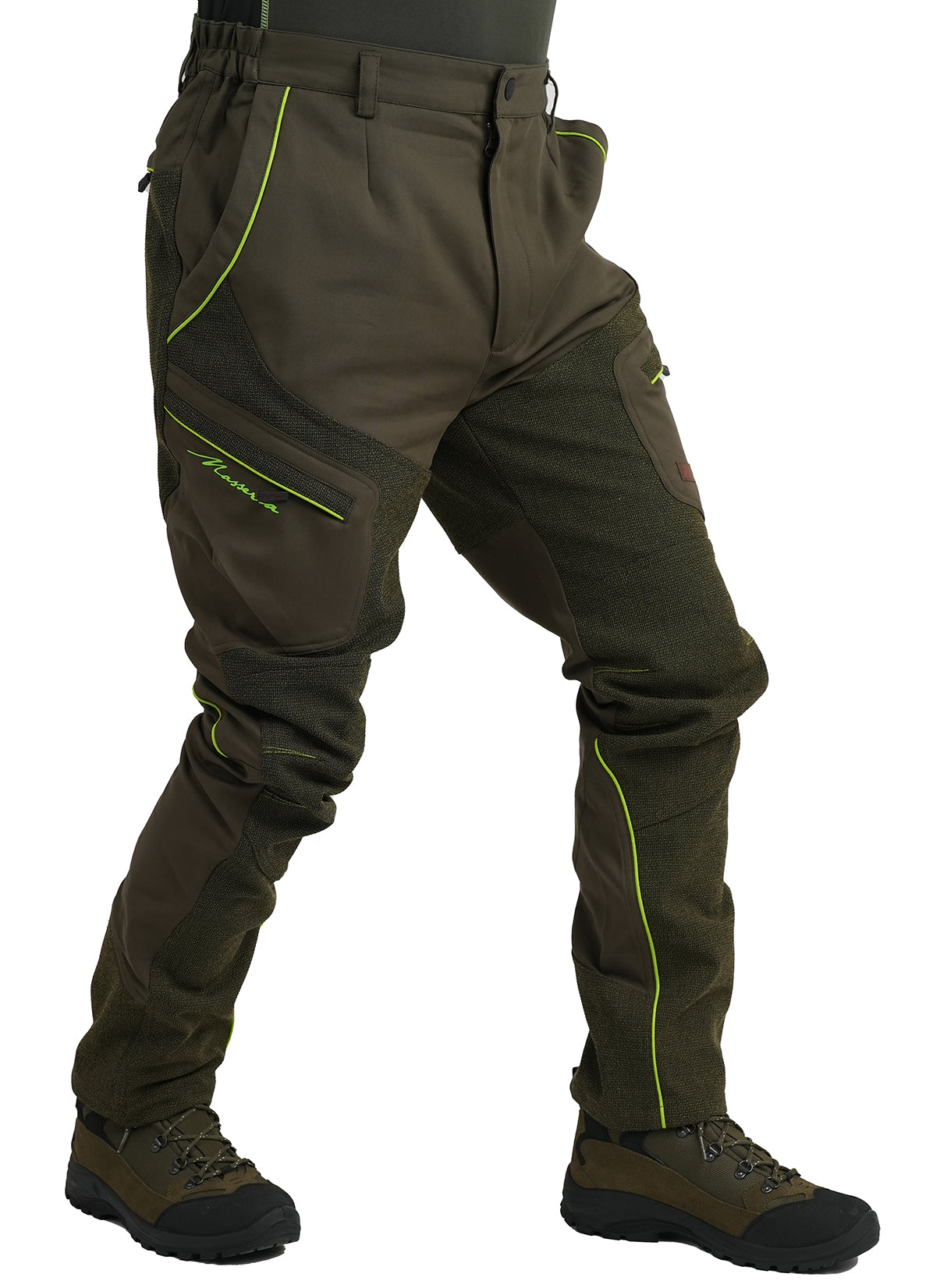 Pantalone Massria Spandex con Rinforzi 94 Verde Tono su Tono