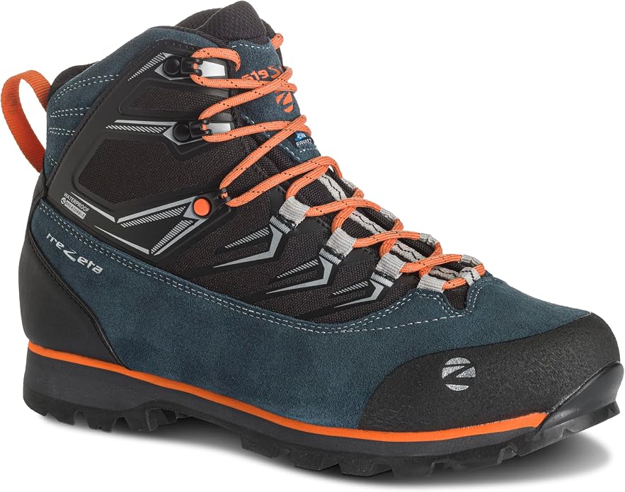 Scarpone Trezeta Aoraki WP Uomo Impermeabile con Suola Vibram BLU/ARANCIO