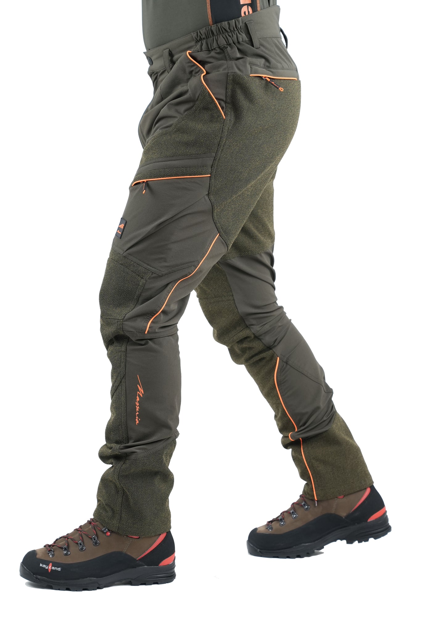 Pantalone Massria Spandex con Rinforzi 94 Verde Arancio Fluo