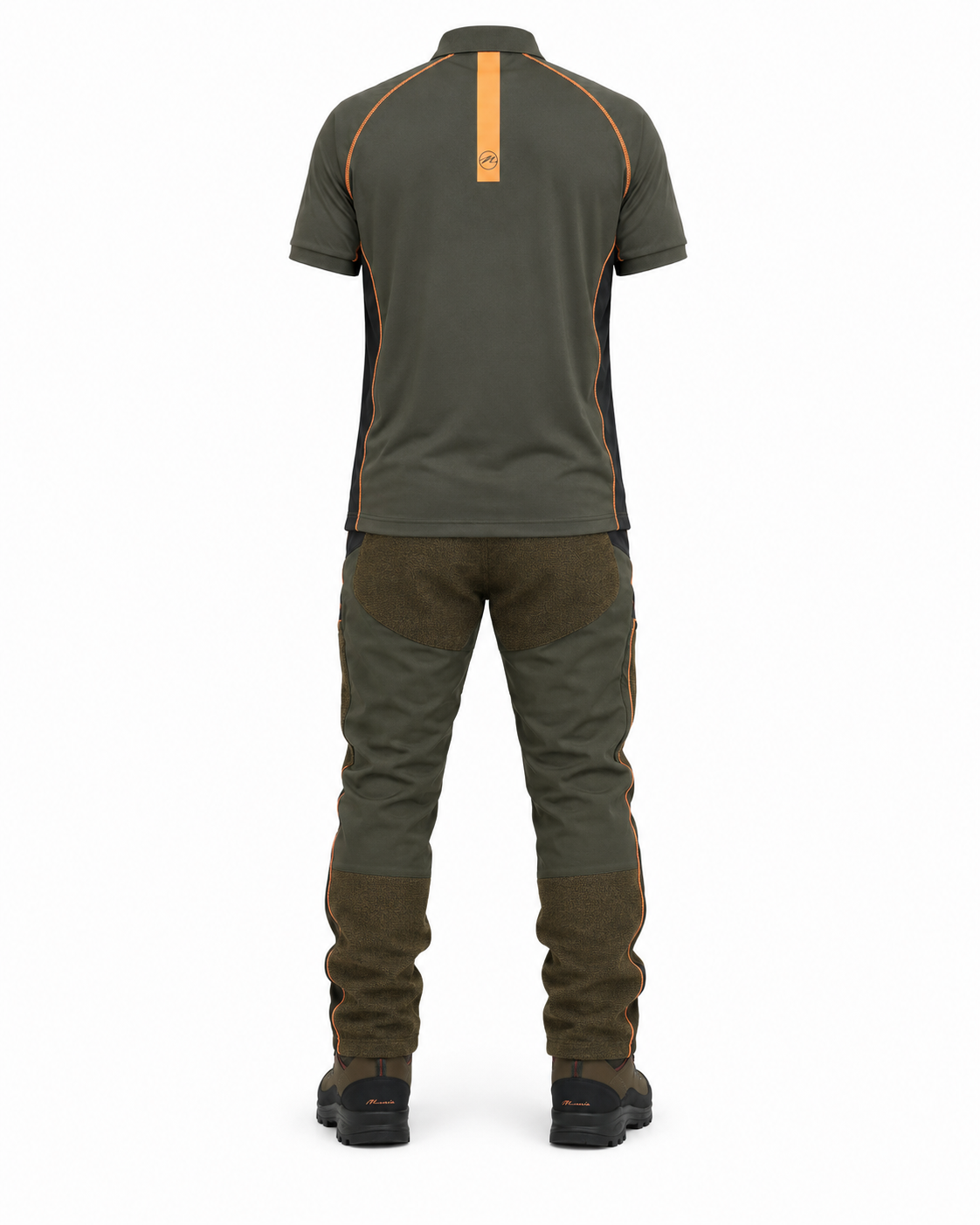 Completo da Caccia Masseria M73New + M75 - Polo + Pantalone Verde/Arancio Fluo