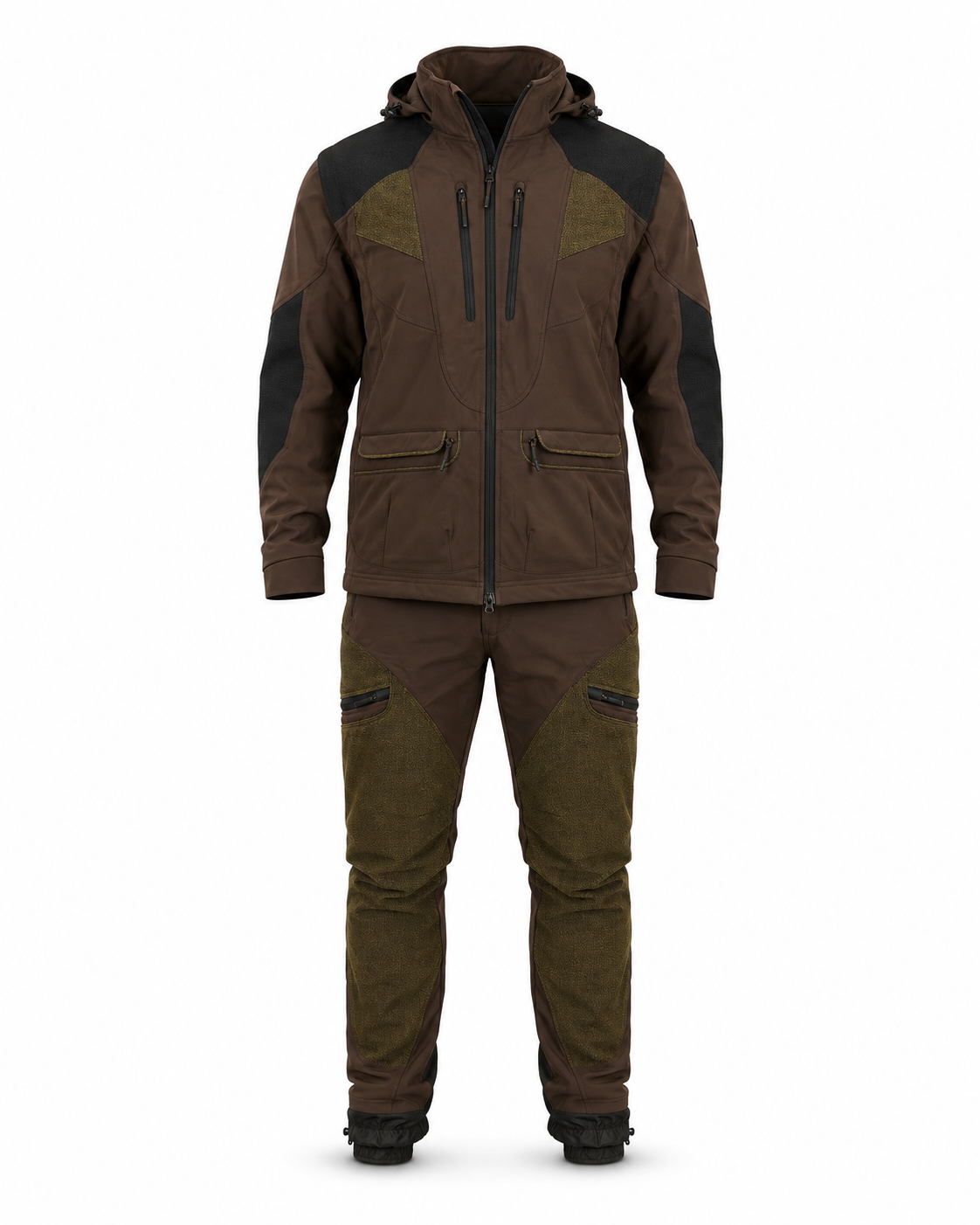 Completo da Caccia Masseria MG48 + M75 Marrone – Giacca 2 in 1 + Pantalone Stretch