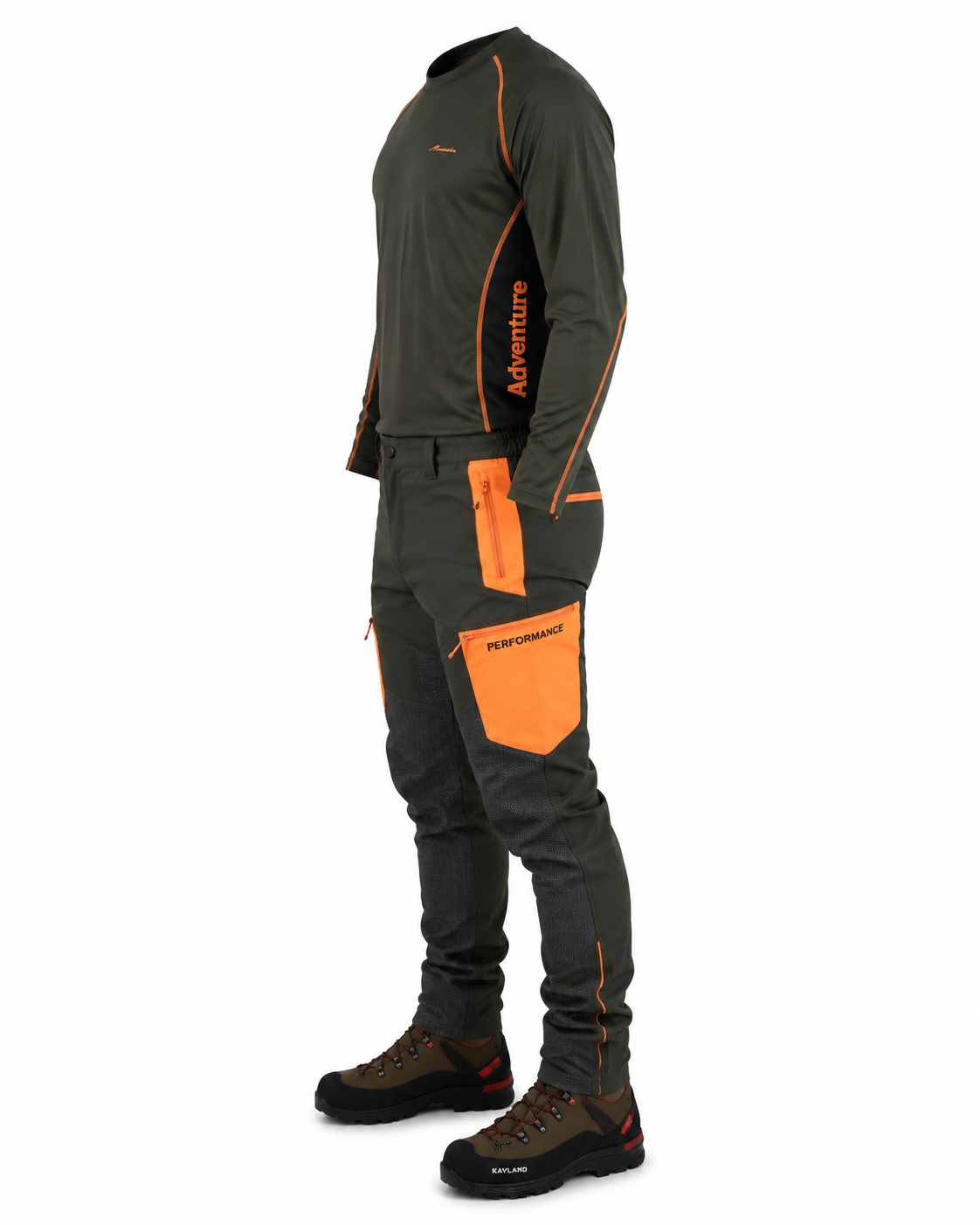 Completo da Caccia Masseria M72 + M17 - T-Shirt Manica Lunga + Pantalone Softshell Verde