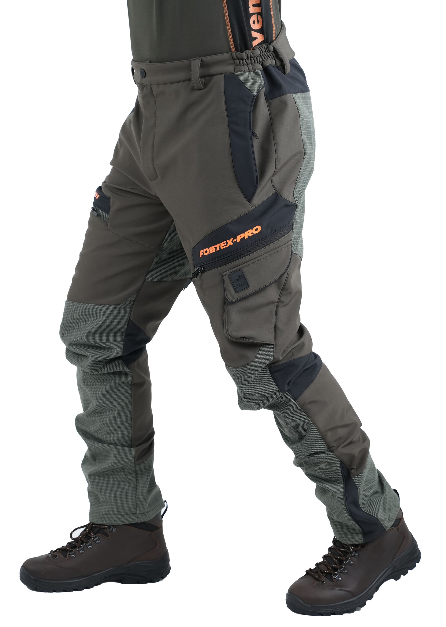 Pantalone Masseria SoftShell Cinghiale 57 Verde Arancio Fluo