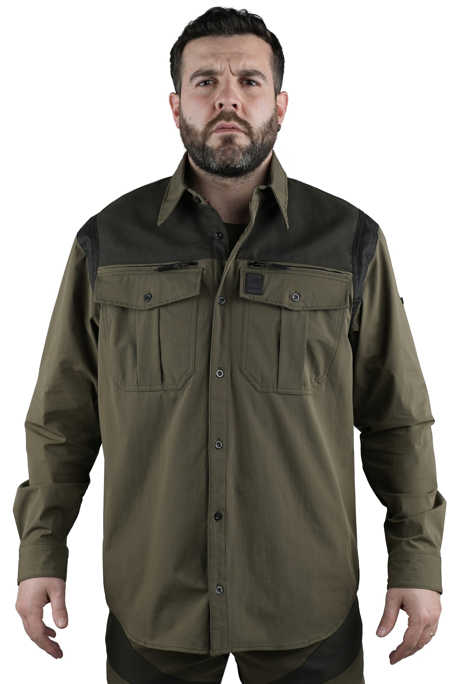 Tally Weijl Robe Chemise Maxi Verte Militaire Brodée XXS 38