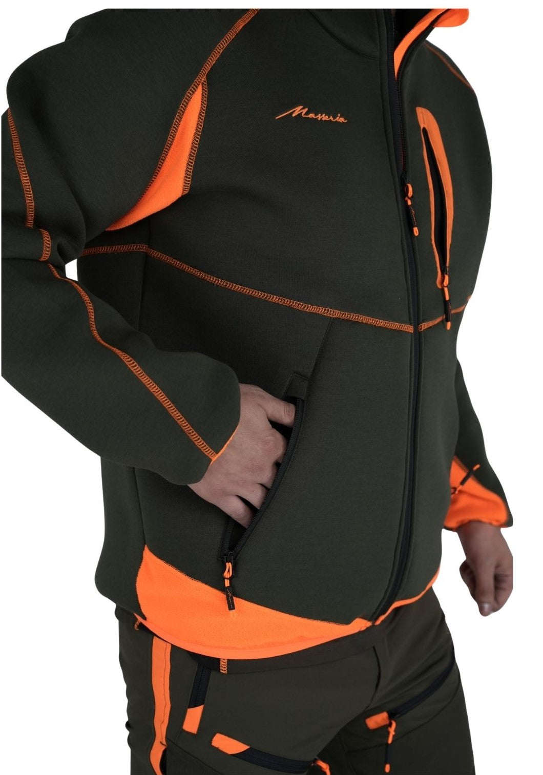 Felpa In Neoprene Masseria Verde Tono Su Tono