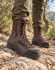 Anfibi Militari NON IMPERMEABILE  Laguna Marroni  – Pelle Pieno Fiore e Nylon Balistico